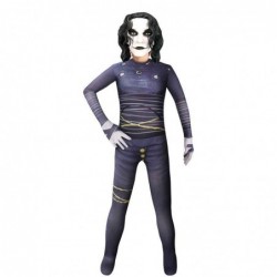 Size is 3T-4T(120cm) scary halloween costumes for kids The Crow black jumpsuits with mask