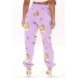 Size is S High Waisted Joggers Sweatpants Cute Rugrats Print With Pockets
