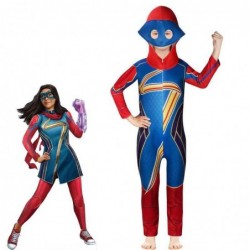 Size is 3T-4T(120cm) For kids girls Ms  Marvel Costumes jumpsuits hooded Halloween
