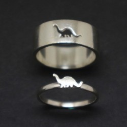 Girlfriend And Boyfriend Matching Dinosaur Rings Couple...