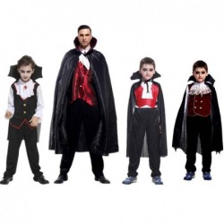 Size is S black vampire costumes for man Halloween with Cloak