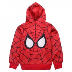 Size is 2T-3T(100cm) spider-man Printed red Hooded Zipper For boys Sweatshirt Halloween Costumes
