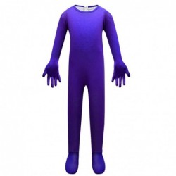 Size is 4T-5T(110cm) purple form roblox rainbow friends halloween costume jumpsuits with mask for kids