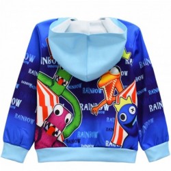 Size is 4T-5T(110cm) roblox rainbow friends print Hooded zipper Sweatshirts Long Sleeve For kids boys blue