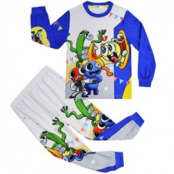 Size is 4T-5T(110cm) roblox rainbow friends white blue print Long Sleeve nightwear 2 Pieces for kids boys