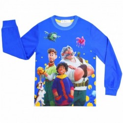 Size is 4T-5T(110cm) Strange World print blue Long Sleeve nightwear 2 Pieces for kids boys