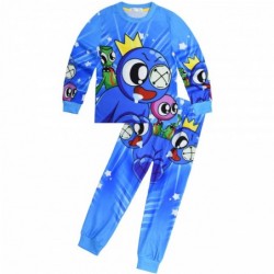 Size is 4T-5T(110cm) roblox rainbow friends blue print Long Sleeve pajamas 2 Pieces for kids boys