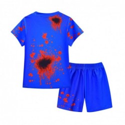 Size is 3T-4T(110cm) blue form Roblox rainbow friends Short Sleeves 2 piece Swimsuits For Yong boys with bathing cap