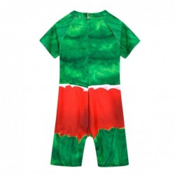 Size is 3T-4T(110cm) Roblox rainbow friends green monster1 piece Swimsuits Short Sleeves For boys with bathing cap