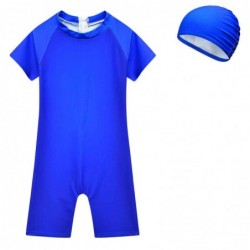 Size is 3T-4T(110cm) Roblox rainbow friends blue 1 piece Swimsuits Short Sleeves For boys with bathing cap