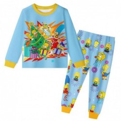 Size is 2T-2T(100cm) The Simpsons Long Sleeve Pajamas 2 Pieces for teenager bue Loungewear