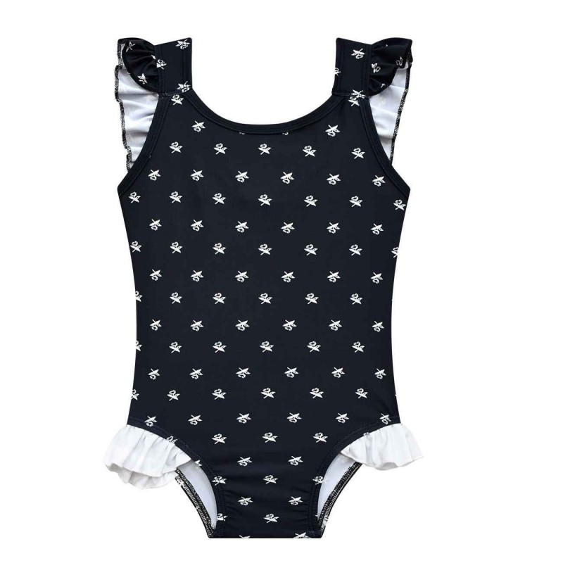 Girls' Black Swimsuits Wednesday Addams 1 piece Ruffle Shoulder Strap ...