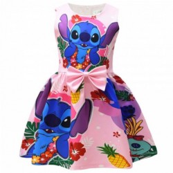 Size is 2T-3T(100cm) pink Lilo and Stitch For girls Birthday Outfits Sleeveless 1 Piece dress Birthday gift