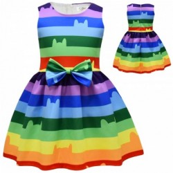 Size is 2T-3T(100cm) Gabby's Dollhouse rainbow For girls Birthday Outfits Sleeveless 1 Piece dress Birthday gift