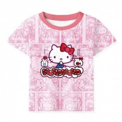 Size is 2T-3T(100cm) Hello Kitty For girls Short sets teenagers T-Shirt Summer Outfits 2 Piece