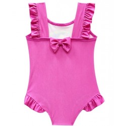 Size is 2T-3T Ruffle Rainbow Unicorn One Piece Swimsuit Kids Rose Red