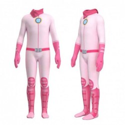 Size is 3T-4T(110cm) Peach Princess costume girls pink Long Sleeve Jumpsuit combat suit Halloween