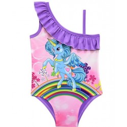 Size is 2T-3T Ruffle Rainbow Unicorn One Piece Bathing Suit Kids Pink