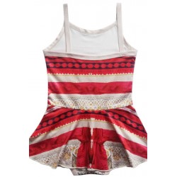Size is (3T-4T)/XS Girl Spaghetti Strap Moana Skirted One Piece Swimsuit