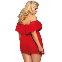Size is M Hot Off Shoulder Babydoll Nighties Plus Size Red