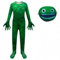 Size is 3T-4T(110cm) Garden of Banban green monster for kids halloween costume jumpsuits with mask