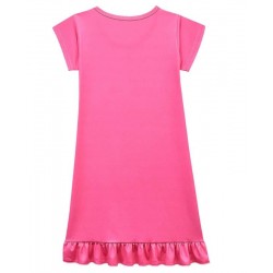 Size is 2T-3T Kids T Shirt Dress Pj Catboy Owlette Gekko Print Pink