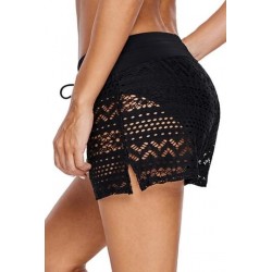 Size is S Swim Shorts For Women  Elastic Drawstring Waist Lace See Through