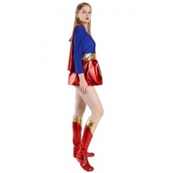 Size is S Supergirl Cosplay Halloween Women's Costume Red