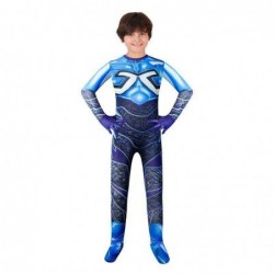 Size is 5T-6T(120cm) Blue Beetle costume for kids halloween jumpsuits with mask