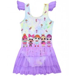 Size is (3T-4T)/XS Sleeveless Lol Surprise Doll Skirted Tutu One Piece Swimsui Girl