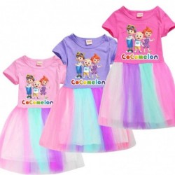 Cocomelon Rainbow dress For girls summer Outfits Short...