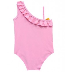Size is (3T-4T)/XS Swimsuit Girl One Shoulder Bow Front Lol Doll One Piece