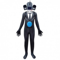 Size is 5T-6T(120cm) titan Cameraman skibidi toilet costume for kids halloween jumpsuits with mask