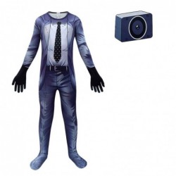 Size is 5T-6T(120cm) camera ganteng skibidi toilet costume for kids halloween jumpsuits with mask