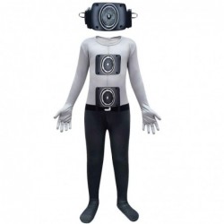 Size is 5T-6T(120cm) camera ganteng costume skibidi toilet for kids halloween jumpsuits with mask