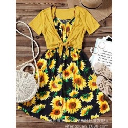 Size is S Sunflower Summer Slip Dress With Tie Front Crop Top White