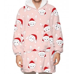 Size is Adult-OneSize Sweatshirt Adult Bunny Print Oversized Christmas Blanket Hoodie