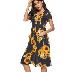 Size is S Sunflower Bohemian Button Down Midi Dress With Pockets White
