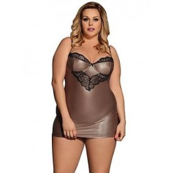 Size is M Sexy Faux Leather Dress Lingerie Plus Size Brown