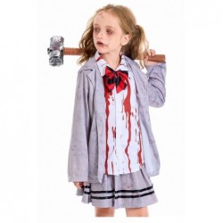 Size is S Bloodstained Zombie School Uniform For girls and boys Halloween Costumes