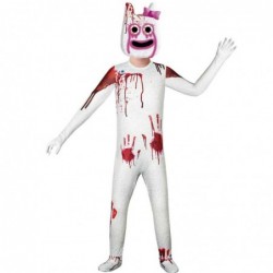 Size is 5T-6T(120cm) white monster Banbaleena Garten Of Banban costumes for kids halloween jumpsuits with mask