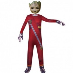 Size is 5T-6T(120cm) Groot actually red costumes for kids halloween jumpsuits with mask