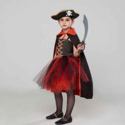 Size is 2T-3T(100cm) cute pirates of the caribbean costume girl tutu dress halloween with Cloak
