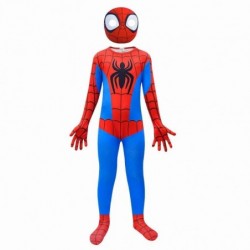 Size is 4T-5T(110cm) boys Spider-Man Costume for kids halloween jumpsuits with mask