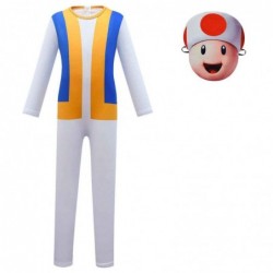 Size is 2T-3T(100cm) Toad Super Mario Bros Costume for kids halloween jumpsuits with mask