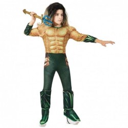 Size is S(4T-6T) Arthur Curry Aquaman Costumes For kids boys muscle garment Jumpsuit Halloween