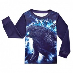 Size is 3T-4T(110cm) Godzilla Long Sleeve 2 Pieces Pajamas for kids boys Costume halloween
