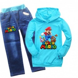 Size is 3T-4T(110cm) Super Mario Bros Long Sleeve hoodies Sets for kids Sweatshirts and Sweatpants