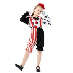 Size is S(3T-5T) For kids Clown Black and red costume halloween with cap