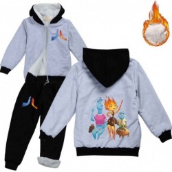 Size is 2T-3T(100cm) Elemental Long Sleeve winter hoodies Sets for kids Sweatshirts Zipper Front fleece lined